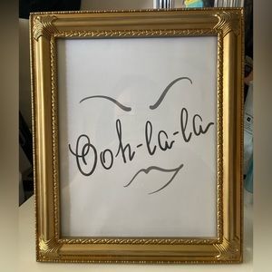 Customized Upcycled Golden Oh La La Picture Frame